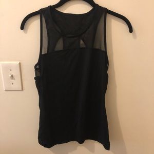 Black lululemon tank with mesh detail
